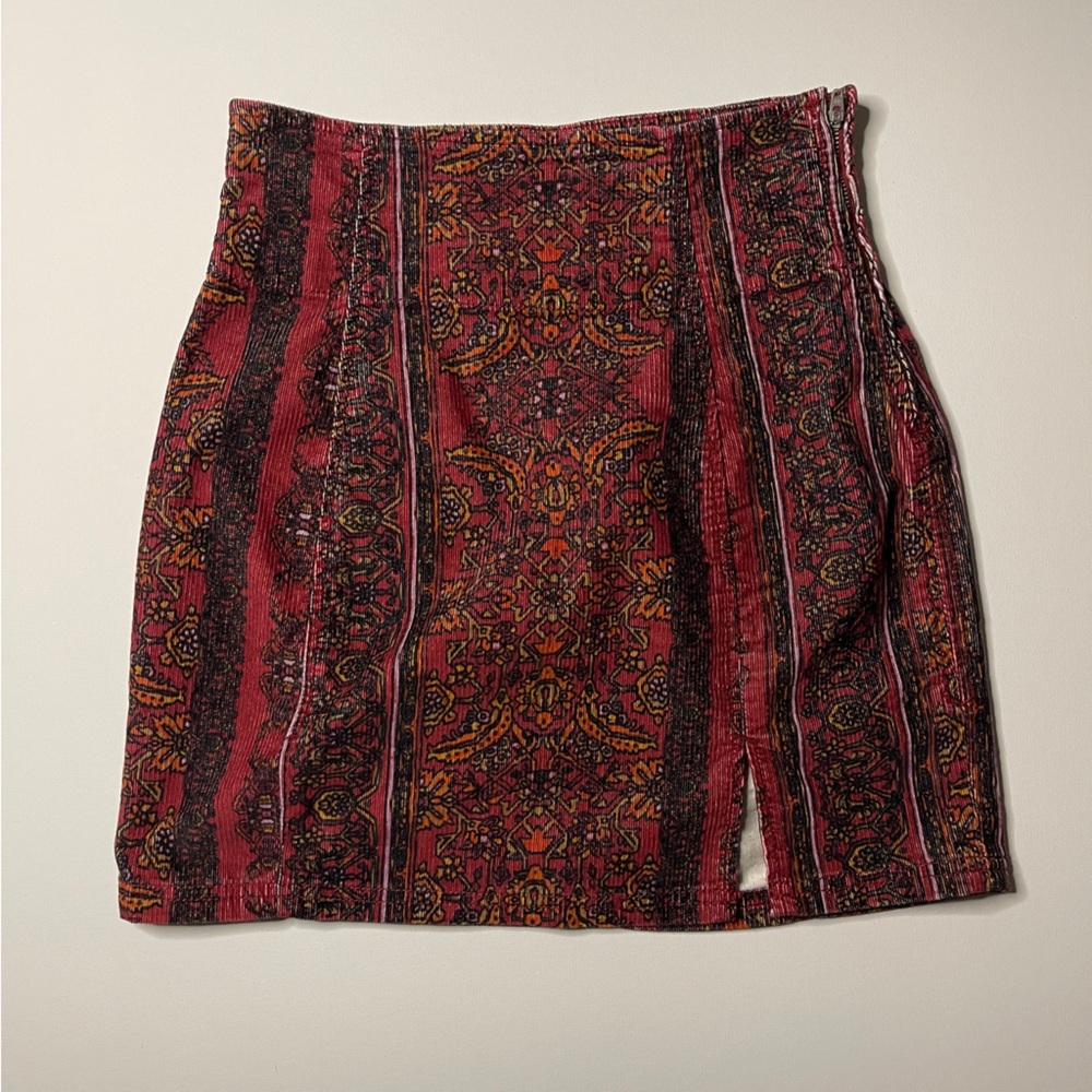 Free People Women's Corduroy Tapestry Mini Skirt Size 4
